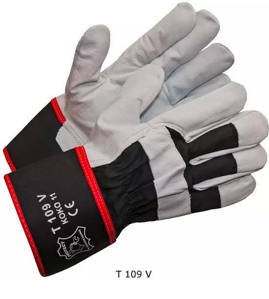 Työsormikas vuohennahka/kangas vuoriton